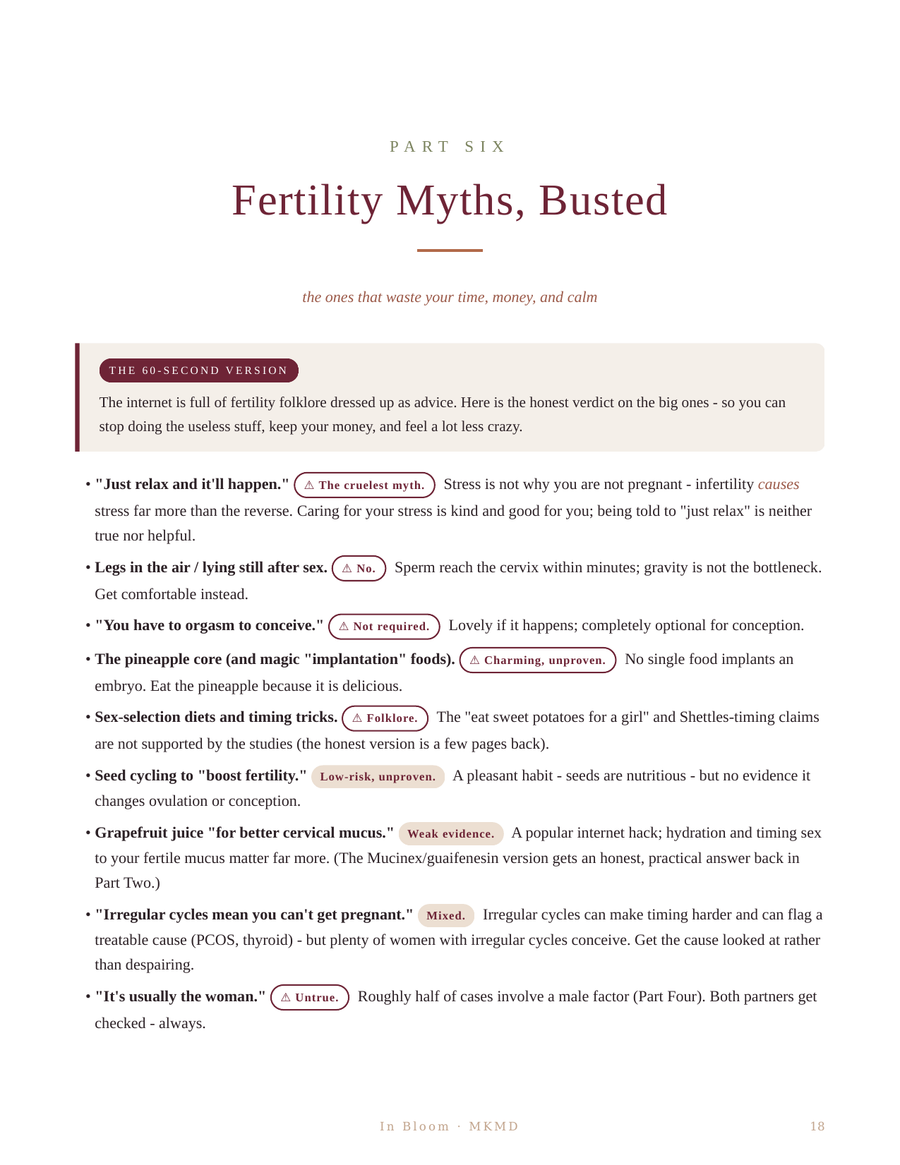 In Bloom, page 18: Fertility Myths, Busted