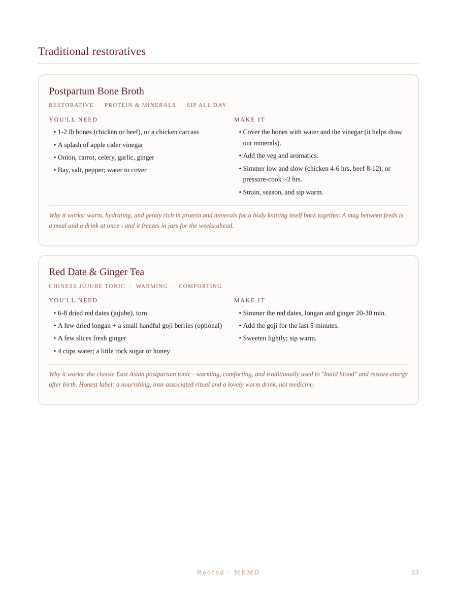 Rooted, page 33: traditional recovery recipes