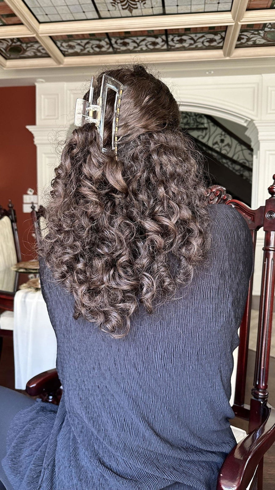 Long, defined curls months later